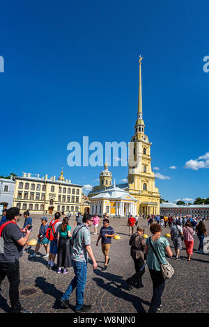 La Cathédrale Pierre-et-Paul à l'intérieur de la forteresse Pierre et Paul à Saint-Pétersbourg, Russie le 22 juillet 2019 Banque D'Images