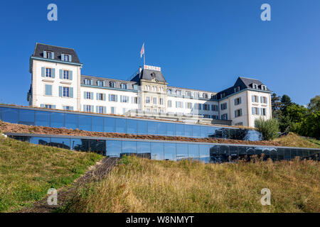 Extérieur du bâtiment du siège du Comité international de la Croix-Rouge (CICR), Genève, Suisse Banque D'Images