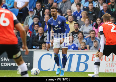 Cardiff, Royaume-Uni. 10 août, 2019. Josh Murphy de Cardiff City au cours de l'EFL Sky Bet Championship match entre la ville de Cardiff et Luton Town à la Cardiff City Stadium, Cardiff, Pays de Galles le 10 août 2019. Photo par Dave Peters. Usage éditorial uniquement, licence requise pour un usage commercial. Aucune utilisation de pari, de jeux ou d'un seul club/ligue/dvd publications. Credit : UK Sports Photos Ltd/Alamy Live News Banque D'Images