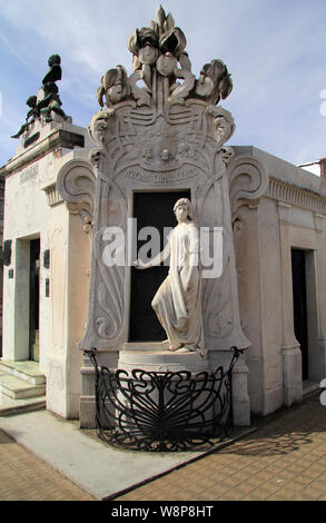 L'ancien cimetière de Recoleta, avec ses tombeaux, mausolées, et sculptures, est l'une des meilleures destinations touristiques à Buenos Aires, Argentine Banque D'Images