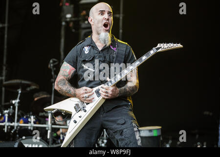 L'anthrax en concert sur la scène du Bloodstock Open Air Festival, UK, 10 août 2019. Banque D'Images