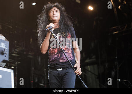 L'anthrax en concert sur la scène du Bloodstock Open Air Festival, UK, 10 août 2019. Banque D'Images