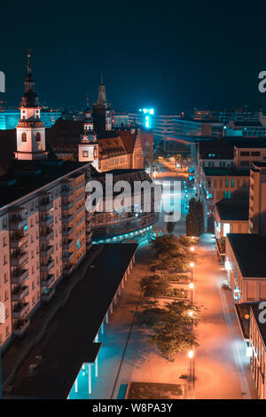 Chemnitz saxe Allemagne 08 juin 2018 : Chemnitz rosenhof de nuit. Banque D'Images