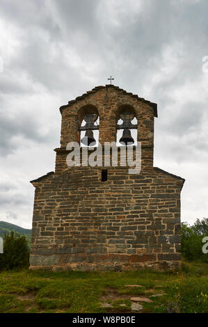 Sant Quirc de Durro chapelle, l'une des églises romanes catalanes de la Vall de Boí (vallée de Bohí, Alta Ribagorza, Lleida, Pyrénées, la Catalogne, Espagne) Banque D'Images