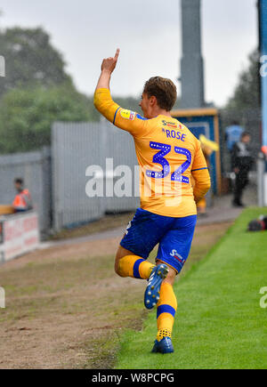 Mansfield Town's Danny Rose fête marquant ses côtés deuxième d'une 2-2 draw : Photo Steve Flynn/AHPIX LTD, Football, Ligue 2, Sky Bet Mansfield Banque D'Images