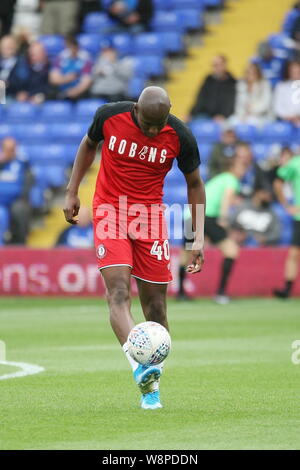 Birmingham, West Midlands, Royaume-Uni. 10 août, 2019. Benik Afobe en avant de l'appareil de championnat entre Birmingham et Bristol City dans le championnat anglais. Banque D'Images