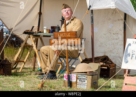 Echoes of History Military show, Purleigh, Essex, Royaume-Uni, organisé par l'Association des véhicules militaires historiques d'Essex. Recréation de l'aérodrome de Grande Guerre Banque D'Images