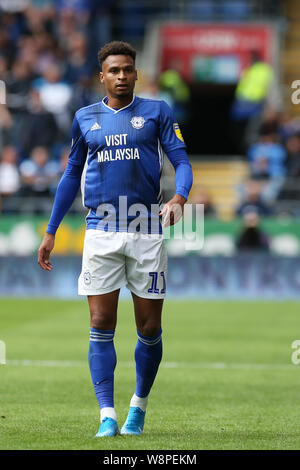 Cardiff, Royaume-Uni. 10 août, 2019. Josh Murphy de la ville de Cardiff en action.EFL Skybet match de championnat, Cardiff City v Luton Town au Cardiff City Stadium le samedi 10 août 2019. Cette image ne peut être utilisé qu'à des fins rédactionnelles. Usage éditorial uniquement, licence requise pour un usage commercial. Aucune utilisation de pari, de jeux ou d'un seul club/ligue/dvd publications. Photos par Andrew Andrew/Verger Verger la photographie de sport/Alamy live news Crédit : Andrew Orchard la photographie de sport/Alamy Live News Banque D'Images