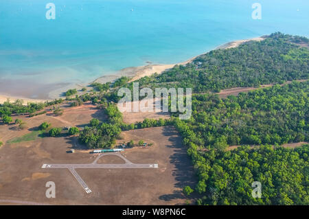 Vue aérienne de la pointe est Aero Club de modélistes, à Darwin, Territoire du Nord, Australie. Banque D'Images