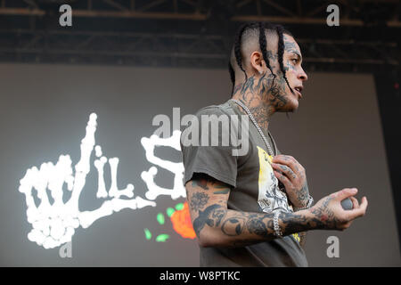 Le rappeur américain Lil Skies effectuant à jour de Festival 1 à l'ENP Amphithéâtre à Vancouver, C.-B. le 15 juin, 2019 Banque D'Images