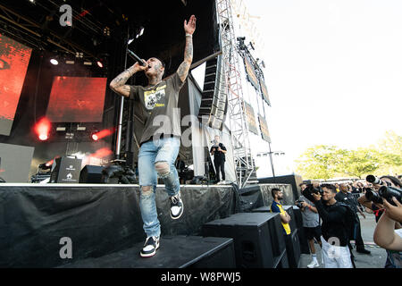 Le rappeur américain Lil Skies effectuant à jour de Festival 1 à l'ENP Amphithéâtre à Vancouver, C.-B. le 15 juin, 2019 Banque D'Images