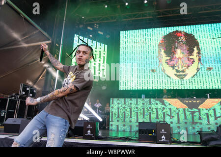 Le rappeur américain Lil Skies effectuant à jour de Festival 1 à l'ENP Amphithéâtre à Vancouver, C.-B. le 15 juin, 2019 Banque D'Images