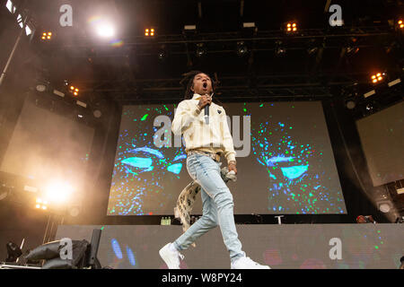 Duo de rap américain Sremmurd Rae effectuant à évasion Festival jour 2 à l'ENP Amphithéâtre à Vancouver, C.-B. le 16 juin, 2019 Banque D'Images