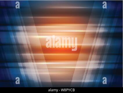 Orange et bleu résumé technology futuristic background. Vector design rayures brillantes Illustration de Vecteur