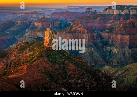 Lever du soleil au point de l'Imperial North Rim du Grand Canyon National Park, Arizona Banque D'Images