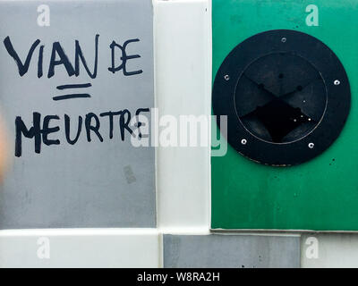 Vegan graffiti, Lyon, France Banque D'Images