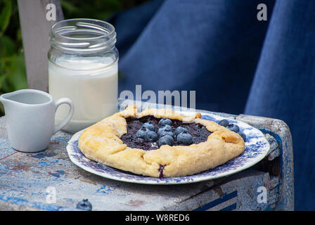 Gâteau sucré d'été galette bleuets Banque D'Images