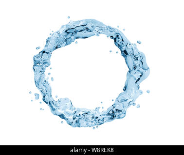 Water splash tourbillon, l'eau, anneau isolated on white Banque D'Images