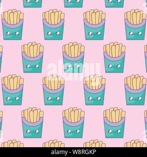 Schéma des frites fraîches style kawaii vector illustration design Illustration de Vecteur