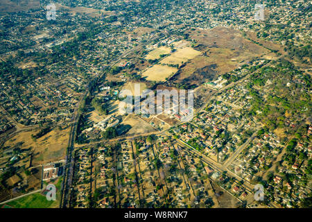 Photographie aérienne de Harare, Zimbabwe Banque D'Images