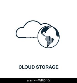 Style de contour de l'icône Cloud Storage. Glyphe simple de la collection d'icônes. Icône Line Cloud Storage pour la conception Web et les logiciels Illustration de Vecteur