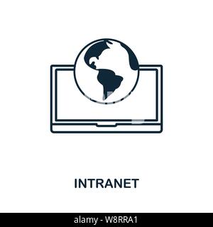 Style de contour de l'icône Intranet. Glyphe simple de la collection d'icônes. Icône Intranet de ligne pour la conception Web et les logiciels Illustration de Vecteur