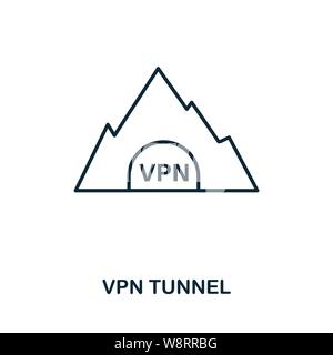 Style de contour de l'icône tunnel VPN. Glyphe simple de la collection d'icônes. Icône Line VPN tunnel pour la conception Web et les logiciels Illustration de Vecteur