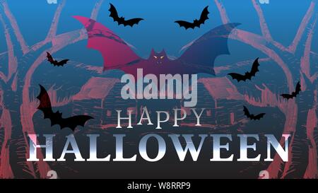 Happy Halloween bannière. Invitation à une fête. Les graphiques vectoriels Illustration de Vecteur