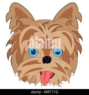 Chien Yorkshire Terrier est isolé sur fond blanc Illustration de Vecteur