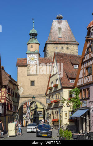 Rotenburg ob der Tauber, Allemagne - 3 juillet 2019 : la rue historique de Rotenburg ob der Tauber sur l'Allemagne Banque D'Images