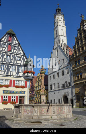 Rotenburg ob der Tauber, Allemagne - 3 juillet 2019 : la rue historique de Rotenburg ob der Tauber sur l'Allemagne Banque D'Images