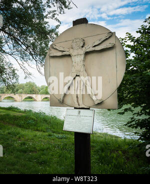 Buriano le pont sur la rivière Arno, dans l'Italie Banque D'Images