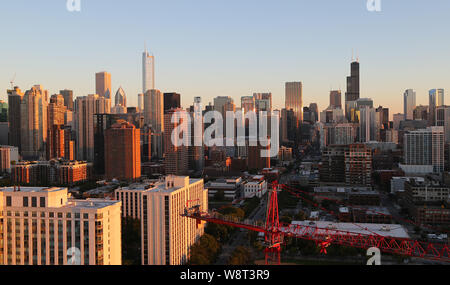 Vue d'un condo de luxe dans le quartier de la vieille ville à Chicago, IL Banque D'Images