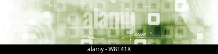 Abstract tech industrial web géométrique bannière d'en-tête. Arrière-plan de la technologie vecteur vert clair Illustration de Vecteur