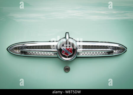 1955 Buick Special, couvercle de poignée, de l'Allemagne. 1955er, 6267Griff des Kofferraumdeckels, Deutschland. Banque D'Images
