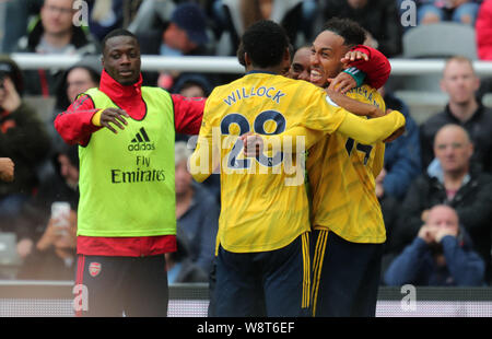 Newcastle, Royaume-Uni. 11 août 2019. Newcastle, Royaume-Uni. 11 août 2019. Frédéric Lerner Pierre Aubameyang célèbre but, Newcastle United FC V Arsenal FC, 2019 Allstar Crédit : photo library/Alamy Live News Crédit : Allstar Photo Library/Alamy Live News Banque D'Images