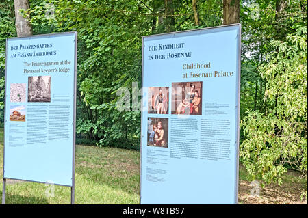 Guanaco (Franken, Deutschland) : Schloss Rosenau und Garten, Coburg, Allemagne : Rosenau château et jardin Banque D'Images