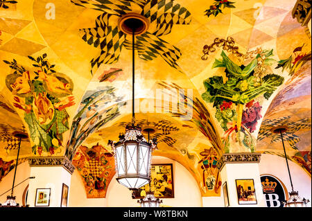 Bavariy (Munich, Allemagne). Cave à bière ; Bierkeller à München Banque D'Images