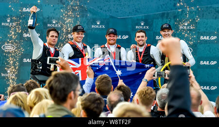 Cowes, île de Wight, au Royaume-Uni. 11 août 2019. . Au cours de SailGP Cowes le 11 août 2019. Photo par Phil Hutchinson. Usage éditorial uniquement, licence requise pour un usage commercial. Aucune utilisation de pari, de jeux ou d'un seul club/ligue/dvd publications. Credit : UK Sports Photos Ltd/Alamy Live News Banque D'Images