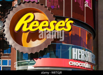 LAS VEGAS, NV/USA - Le 14 février 2016 : Hershey's Chocolate World au New York-New York Hotel & Casino. Hershey's Chocolate World est un cadeau et des bonbons Banque D'Images