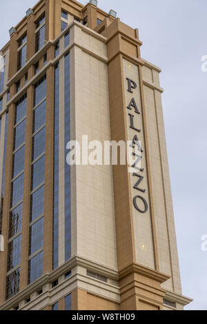 LAS VEGAS, NV/USA - Le 14 février 2016 : Le Palazzo Hotel and Casino sur le Strip de Las Vegas. Le Palazzo est administré par le Las Vegas Sands Corporation. Banque D'Images