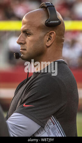 10 août 2019, Santa Clara, Californie, États-Unis : San Francisco 49ers coach défensif Robert Saleh le Samedi, Août 10, 2019, au stade de Lévis à Santa Clara, en Californie. Les 49ers défait les cowboys 17-9 dans un match pré-saison. (Crédit Image : © Al Golub/Zuma sur le fil) Banque D'Images