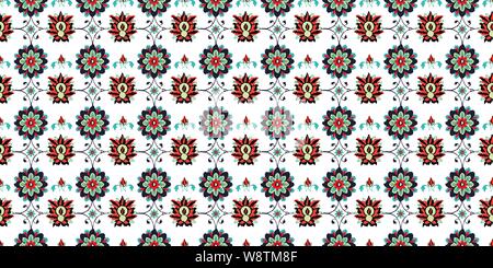 L'ikat folklore ornement avec motif floral. Seamless Vector pattern design Illustration de Vecteur