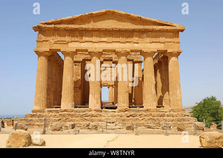 Temple of Concordia, Vallée des Temples, Agrigente, Sicile, Italie Banque D'Images