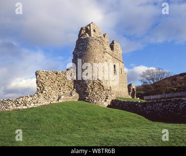 Ruines du château de Ogmore, Ogmore-by-Sea, Glamorgan, Pays de Galles, Royaume-Uni Banque D'Images