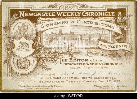 R.E. Ruddock, le Grand Studio, Newcastle on Tyne montrant les images d'un début de R.Hoe & Co. journal mécanique presse d'impression. La chronique hebdomadaire de Newcastle et d'un bureau intérieur de la Banque. Banque D'Images