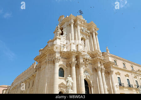 La Cathédrale de Syracuse en Siciliy, un site du patrimoine mondial de l'Unesco en Italie Banque D'Images