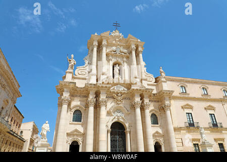 La Cathédrale de Syracuse en Siciliy, un site du patrimoine mondial de l'Unesco en Italie Banque D'Images