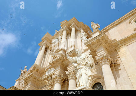 La Cathédrale de Syracuse en Siciliy, un site du patrimoine mondial de l'Unesco en Italie Banque D'Images