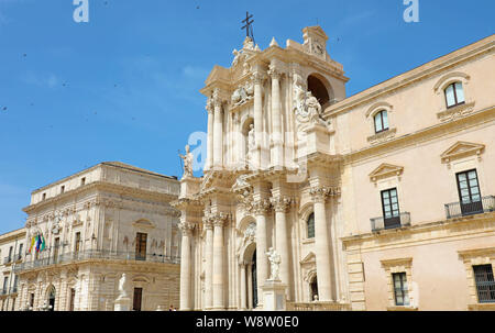 La Cathédrale de Syracuse en Siciliy, un site du patrimoine mondial de l'Unesco en Italie Banque D'Images